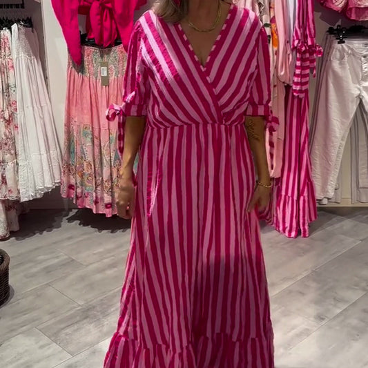 Women’s Casual Striped V-Neck Dress