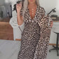 Women's V-Neck Leopard Print Dress