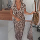 Women's V-Neck Leopard Print Dress