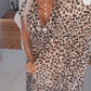 Women's V-Neck Leopard Print Dress
