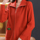 Women's Knitted Zip Up Cardigan Sweater
