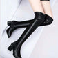 Black Over-the-Knee Boots with Heel