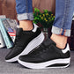 Women's Comfortable Cushioned Microfiber Leather Thick Sole Sneakers