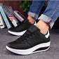 Women's Comfortable Cushioned Microfiber Leather Thick Sole Sneakers