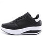 Women's Comfortable Cushioned Microfiber Leather Thick Sole Sneakers