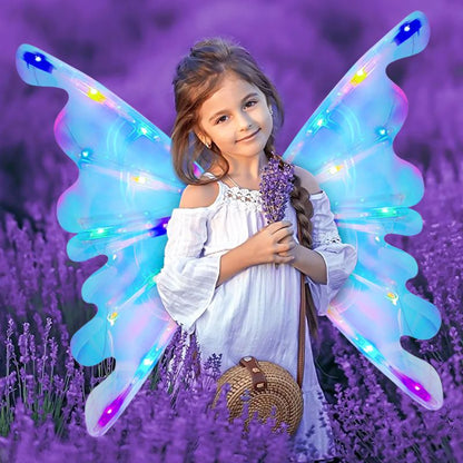 🎄2025 Hot Sale🎁Rechargeable Electric Fairy Wings with LED Lights and Music🧚‍♀️