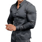 Men's Solid Color Lapel Long Sleeve Button-Down Shirts