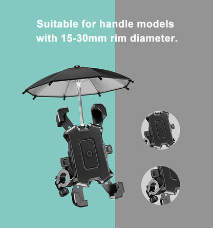Electric Bicycle Cell Phone Holder Umbrella