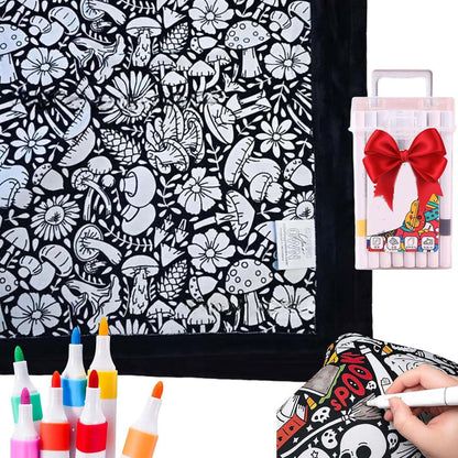 🎄Christmas sale 50% off!!🎁🔥 DIY Coloring Blanket with Markers