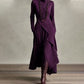 🎉Women's Elegant High-Neck Asymmetrical Draped Maxi Dress
