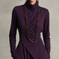🎉Women's Elegant High-Neck Asymmetrical Draped Maxi Dress