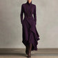 🎉Women's Elegant High-Neck Asymmetrical Draped Maxi Dress
