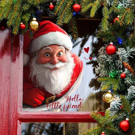 Christmas Santa & Snowflake Window Sticker