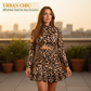 Women's Leopard Print Ruched Mini Dress