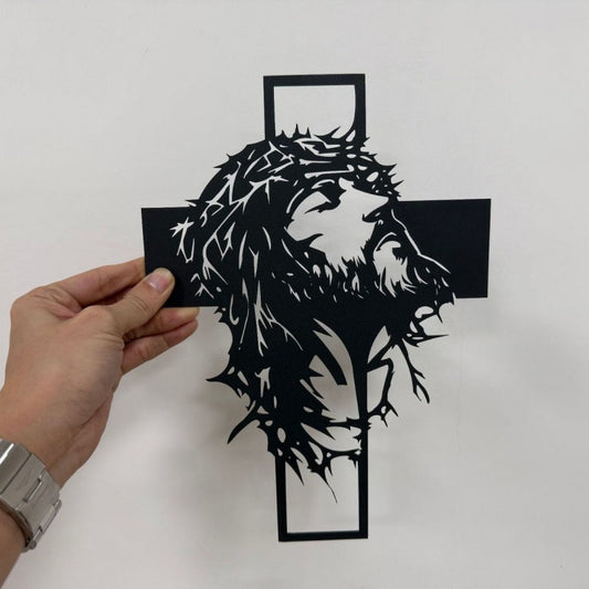 Jesus Cross Metal Sign Christ Wall Decoration
