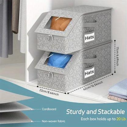 🎁2026 New Arrivals 50% OFF💥🧢 Stackable Cap Storage Boxes: Keep Your Caps Neat & Tidy✨