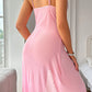 Women's Sexy Floral V-Neck High Slit Sheer Panel Dress🌙🌸