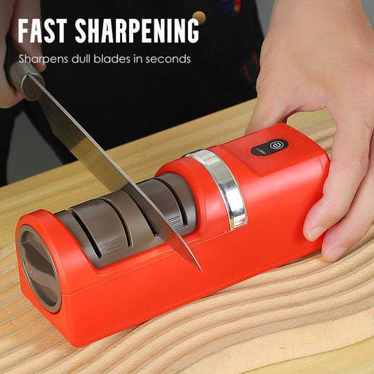 ⚡50K+ SOLD!🔥⚡ Sharpen in 3 seconds! Wireless electric knife sharpener with diamond grinding wheel + powerful suction cup—one tool for all your knives 🔪