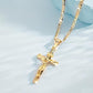 ✝️ 35% OFF NOW! ✨ Gold Crucifix Necklace – Detailed INRI Motif, Adjustable Figaro Chain & Hypoallergenic Finish 💛