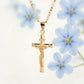 ✝️ 35% OFF NOW! ✨ Gold Crucifix Necklace – Detailed INRI Motif, Adjustable Figaro Chain & Hypoallergenic Finish 💛