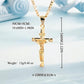 ✝️ 35% OFF NOW! ✨ Gold Crucifix Necklace – Detailed INRI Motif, Adjustable Figaro Chain & Hypoallergenic Finish 💛