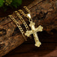 ✝️ 35% OFF NOW! ✨ Gold Crucifix Necklace – Detailed INRI Motif, Adjustable Figaro Chain & Hypoallergenic Finish 💛