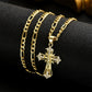 ✝️ 35% OFF NOW! ✨ Gold Crucifix Necklace – Detailed INRI Motif, Adjustable Figaro Chain & Hypoallergenic Finish 💛