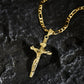 ✝️ 35% OFF NOW! ✨ Gold Crucifix Necklace – Detailed INRI Motif, Adjustable Figaro Chain & Hypoallergenic Finish 💛