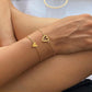 14K Gold Plated Adjustable Matching Bracelets for Women – Heart Charm and BFF Friendship Styles