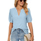 📢📢50% OFF !!!⏰Loose Solid Color T-Shirt Top with Hollow Bubble Sleeves