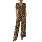 🎁New arrival 49% OFF💥Leopard Print V-Neck Wide-Leg Jumpsuit