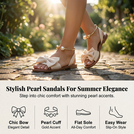 🌺Last Day Special Price💐Stylish Pearl Ankle Strap Sandals