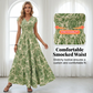 🏖️Summer Cool Deal: 50% OFF!!💃Women’s V-Neck Smocked Floral Maxi Dress – Lightweight Cotton Blend, Summer Essential