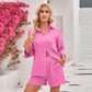 Button-down shirt and shorts, 2-piece set