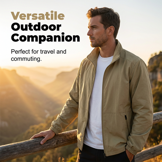 Men's Loose-Fit Casual Stand-Up Collar Jacket