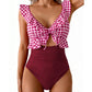 🏖️Summer Hot Sale 50% OFF🌊Women’s Tummy-Control One-Piece Swimsuit🩱Flattering V-Neck🩱Ruched Slimming Design🌸Elegant Ruffle & Chic Cut-Out 💕