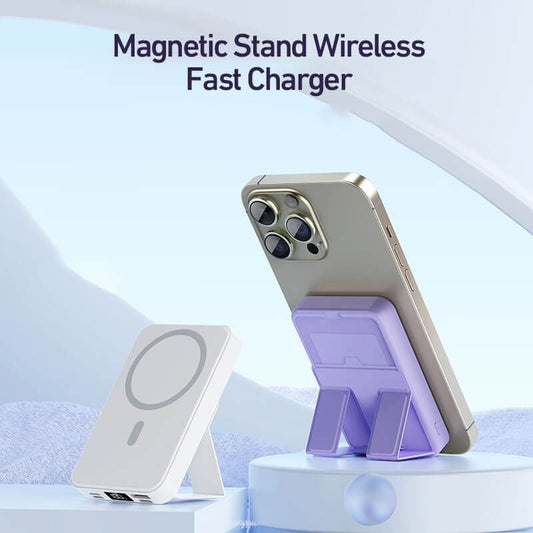 🔋50% OFF NOW! 22.5W 10000mAh Magnetic Wireless Power Bank – Foldable Built-in Stand, Fast Charging Portable Magnetic Charger for Smartphones