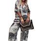 👚👖49% off❤Women's Casual Printed V-Neck Top & Trousers Set