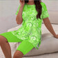 🌈✨ FLASH SALE 49% OFF! 👚 Women’s Printed Tunic Top & Shorts Set🩳