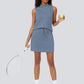 💥Up to 50% off ！Women’s 2-Piece Tank Top & Mini Skirt Set 👗 – Breathable Stretch Activewear, Flattering Fit, S-2XL, for Gym, Lounge & Summer Outings