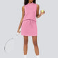 💥Up to 50% off ！Women’s 2-Piece Tank Top & Mini Skirt Set 👗 – Breathable Stretch Activewear, Flattering Fit, S-2XL, for Gym, Lounge & Summer Outings