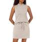 💥Up to 50% off ！Women’s 2-Piece Tank Top & Mini Skirt Set 👗 – Breathable Stretch Activewear, Flattering Fit, S-2XL, for Gym, Lounge & Summer Outings