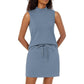 💥Up to 50% off ！Women’s 2-Piece Tank Top & Mini Skirt Set 👗 – Breathable Stretch Activewear, Flattering Fit, S-2XL, for Gym, Lounge & Summer Outings