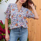 🌸SUMMER SALE 50% OFF😍Floral V-neck Puff Sleeve Blouse For Women