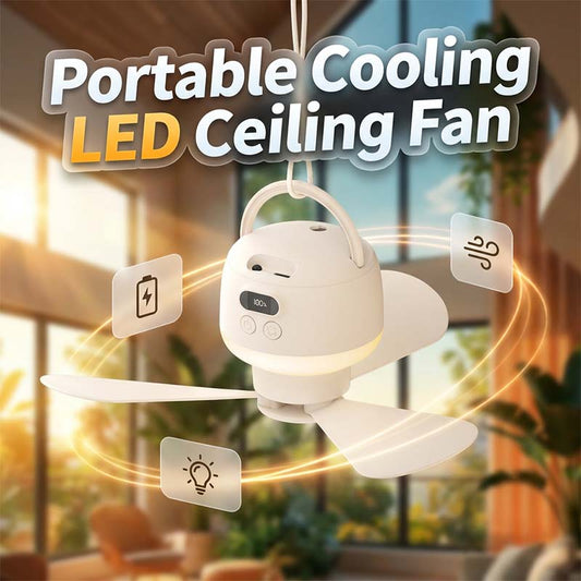 🔥Only ￡15.99💴 Limited Stock⏰ Portable USB Ceiling Fan with LED Light |💡 USB-Powered, Hang Anywhere, Ideal for Camping & Home – Cash on Delivery ✅