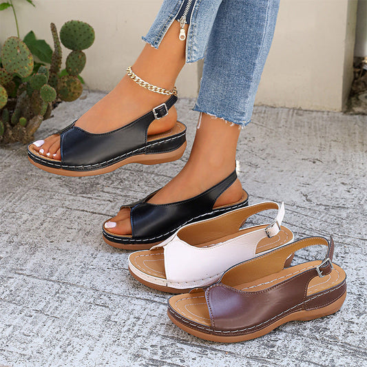 🏖️Women’s Vintage Peep-Toe Comfort Sandals