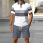 📢📢49% OFF !! ⏰Men's Two-Piece Shirt and Shorts Set – Digital Print, Athletic Fit, Wrinkle Resistant ✨