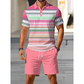 📢📢49% OFF !! ⏰Men's Two-Piece Shirt and Shorts Set – Digital Print, Athletic Fit, Wrinkle Resistant ✨
