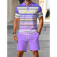📢📢49% OFF !! ⏰Men's Two-Piece Shirt and Shorts Set – Digital Print, Athletic Fit, Wrinkle Resistant ✨