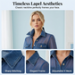 ✨ Fresh Drop 💙 Tailored Waist Denim Top with Sheer Panels – Elegant Work-to-Weekend Style 👖